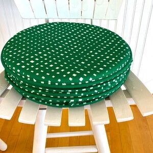 Chair Pads Kelly Green and White Checked Set of 4